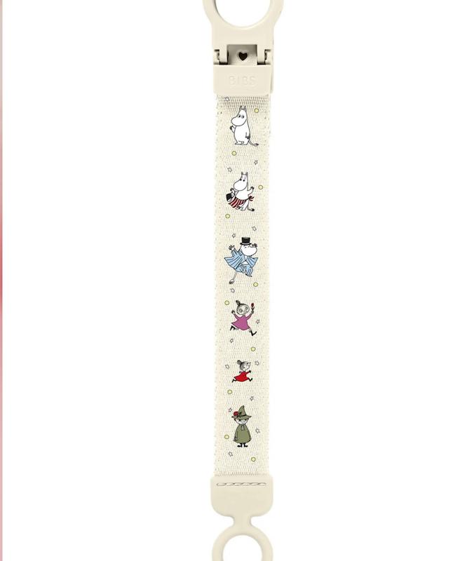 بند پستانک بیبس مدل Loop کلکسیون مومین رنگ عاجی (BIBS Loop Pacifier Clip X Moomins - Ivory)