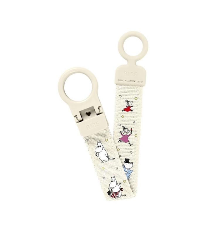بند پستانک بیبس مدل Loop کلکسیون مومین رنگ عاجی (BIBS Loop Pacifier Clip X Moomins - Ivory)