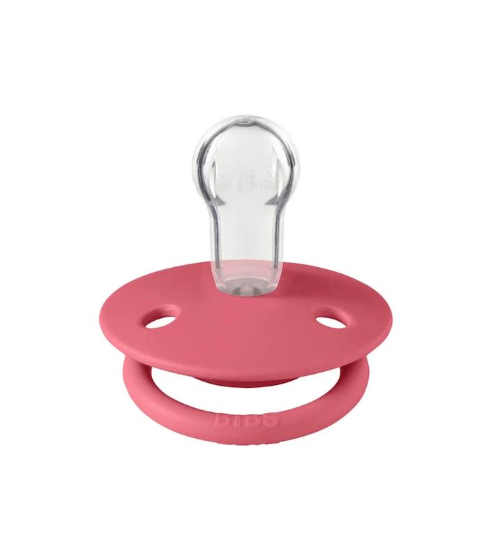 پستانک سیلیکونی بیبس مدل De Lux رنگ مرجانی (BIBS De Lux Silicone Pacifier - Coral 0-36M)