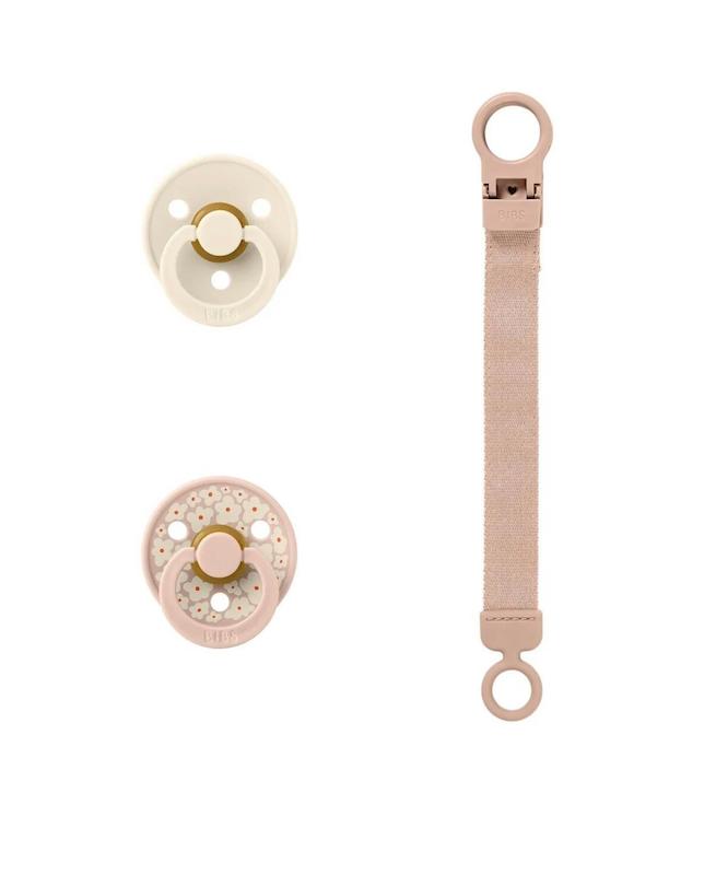 ست هدیه پستانک و بند پستانک بیبس  (BIBS Colour Pacifier & Clip Gift Set -   0-6M)
