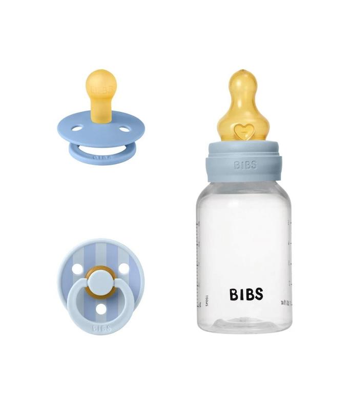 ست هدیه شیشه شیر و پستانک بیبس مدل اسپرینکل رنگ آبی روشن (BIBS Baby Sprinkle Gift Set - Baby Blue 0-6M)