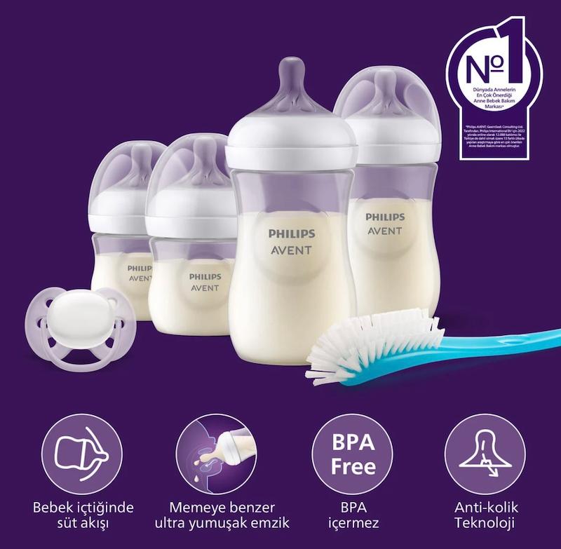 ست شیشه شیر تازه متولد شده فیلیپس اونت سری نچرال (Philips Avent Natural Newborn Gift Set)
