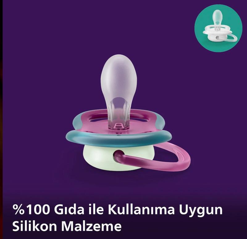 پستانک ۲ عددی شب‌نما فیلیپس اونت سری Ultra Air دخترانه (Philips Avent SCF376/14)