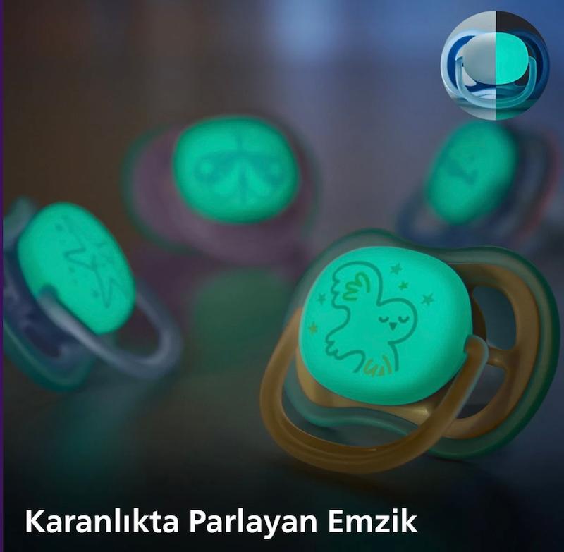پستانک ۲ عددی شب‌نما فیلیپس اونت سری Ultra Air طرح پرنده و ستاره (Philips Avent Ultra Air Night)