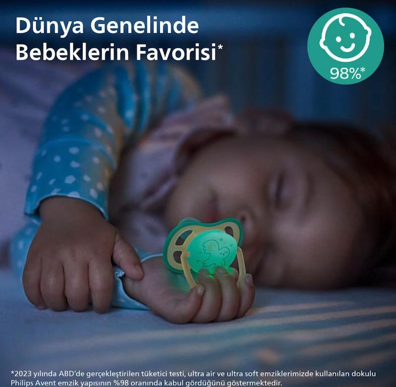 پستانک ۲ عددی شب‌نما فیلیپس اونت سری Ultra Air طرح پرنده و ستاره (Philips Avent Ultra Air Night)