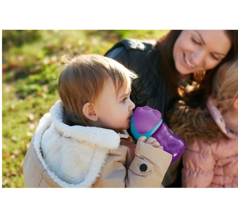 لیوان نی‌دار فیلیپس اونت ۲۰۰ میل بنفش/فیروزه‌ای (Philips Avent SCF796/02)