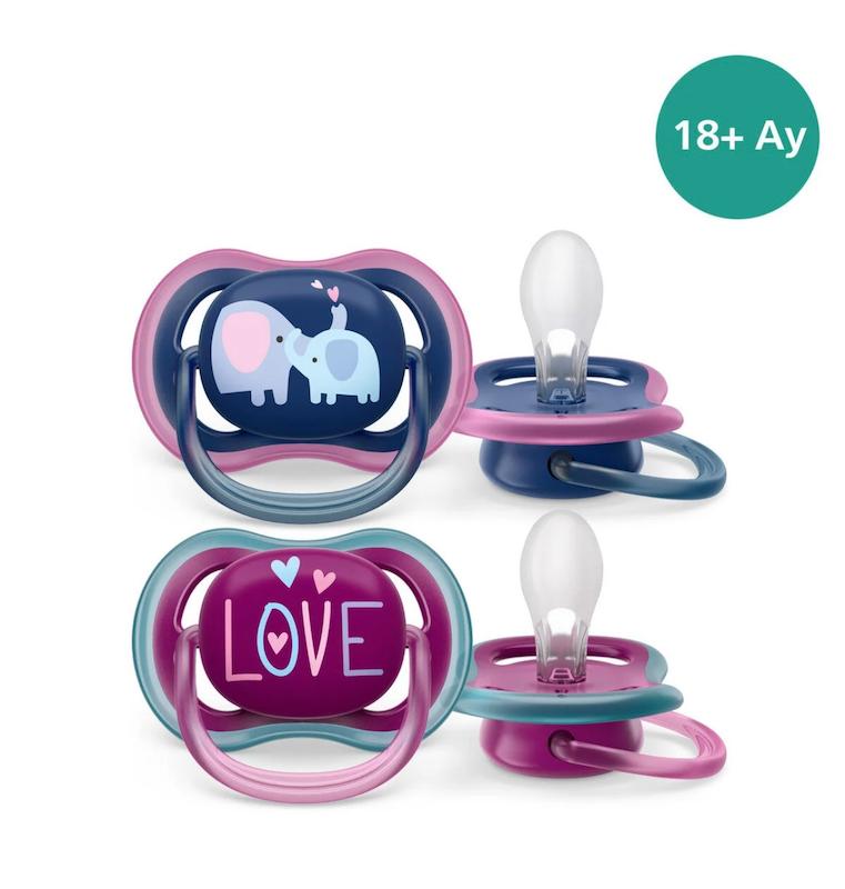 پستانک ۲ عددی فیلیپس اونت سری Ultra Air طرح LOVE (مدل SCF349/22)