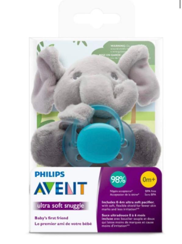 پستانک عروسکی (همراه با عروسک) فیلیپس اونت طرح فیل (Ultra Soft Snuggle)