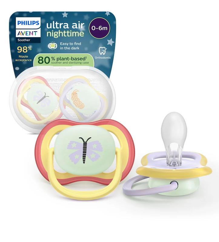 پستانک ۲ عددی شب‌نما فیلیپس اونت سری Ultra Air Nighttime (دخترانه)