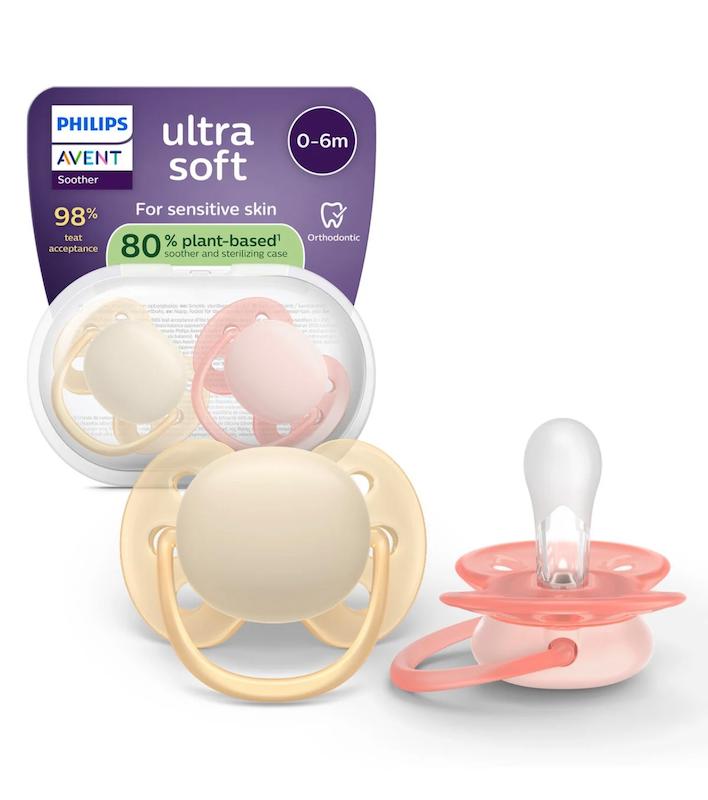 پستانک ۲ عددی فیلیپس اونت سری Ultra Soft دخترانه (Philips Avent Ultra Soft)