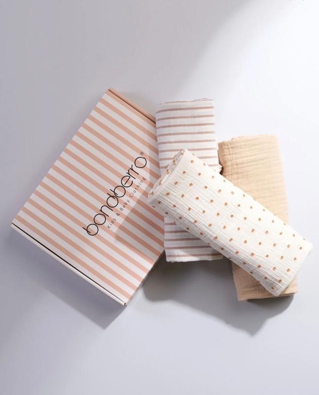ست ۳ عددی دورپیچ و پتوی موسلین باندبرو سایز XL (Bondberro Muslin Blanket 3-Pack)
