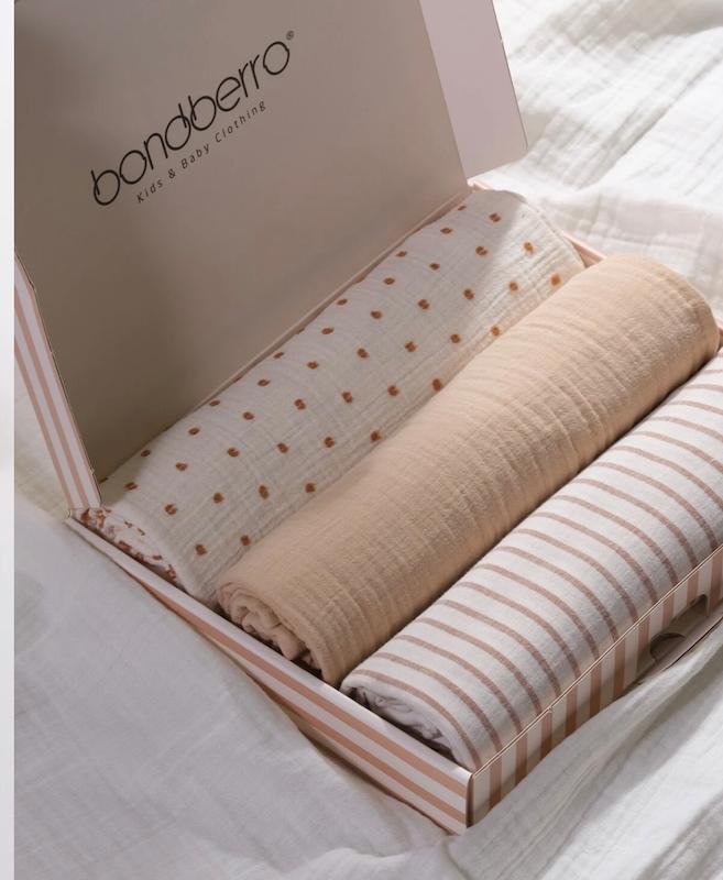 ست ۳ عددی دورپیچ و پتوی موسلین باندبرو سایز XL (Bondberro Muslin Blanket 3-Pack)