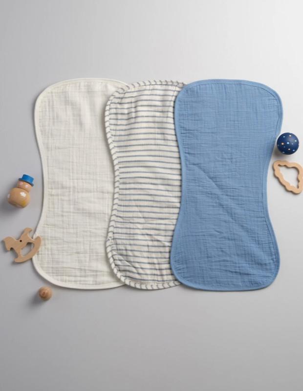 ست پیش‌بند و آروغ‌گیر 4 لایه موسلین باندبرو (Bondberro Muslin Shoulder Cloth)