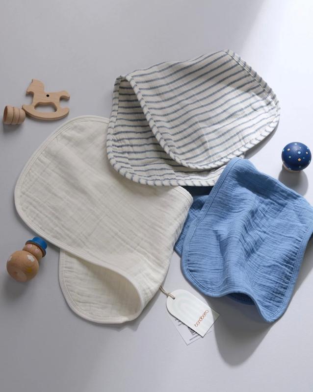 ست پیش‌بند و آروغ‌گیر 4 لایه موسلین باندبرو (Bondberro Muslin Shoulder Cloth)