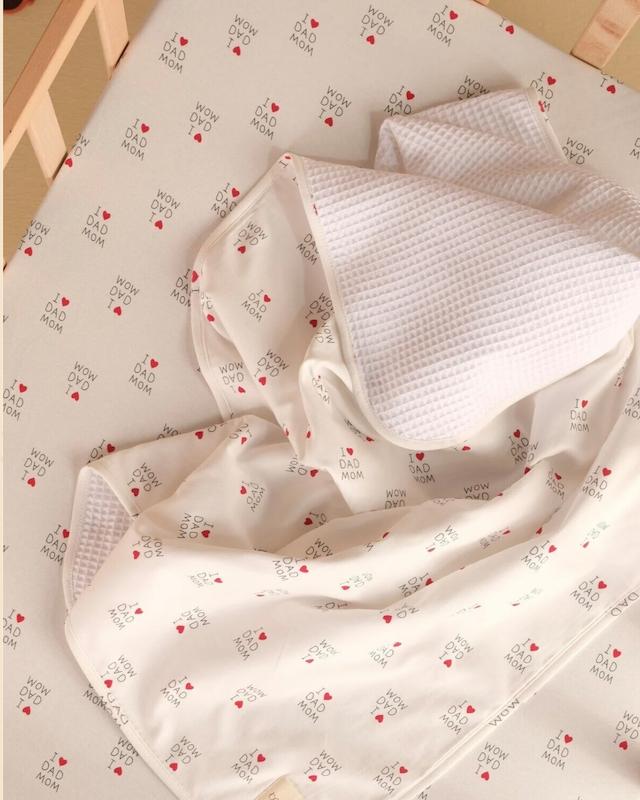 ست سرویس خواب ۳ تکه نوزاد باندبرو طرح i love dad mom  (Bondberro Cotton Bedding Set)