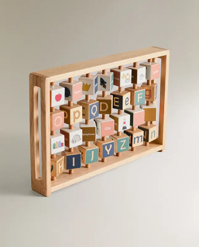 چرتکه و بازی آموزشی الفبای انگلیسی چوبی زارا هوم (Zara Home Wooden Alphabet Toy)