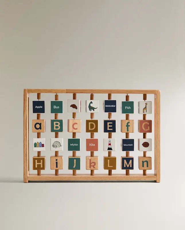 چرتکه و بازی آموزشی الفبای انگلیسی چوبی زارا هوم (Zara Home Wooden Alphabet Toy)