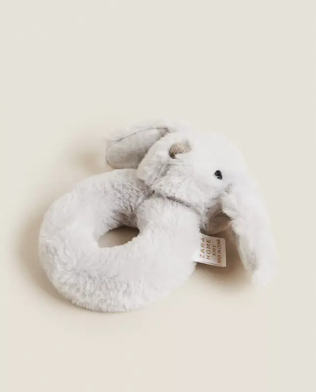جغجغه حلقه‌ای پولیشی طرح خرگوش زارا هوم (Zara Home Baby Rabbit Soft Toy Rattle)