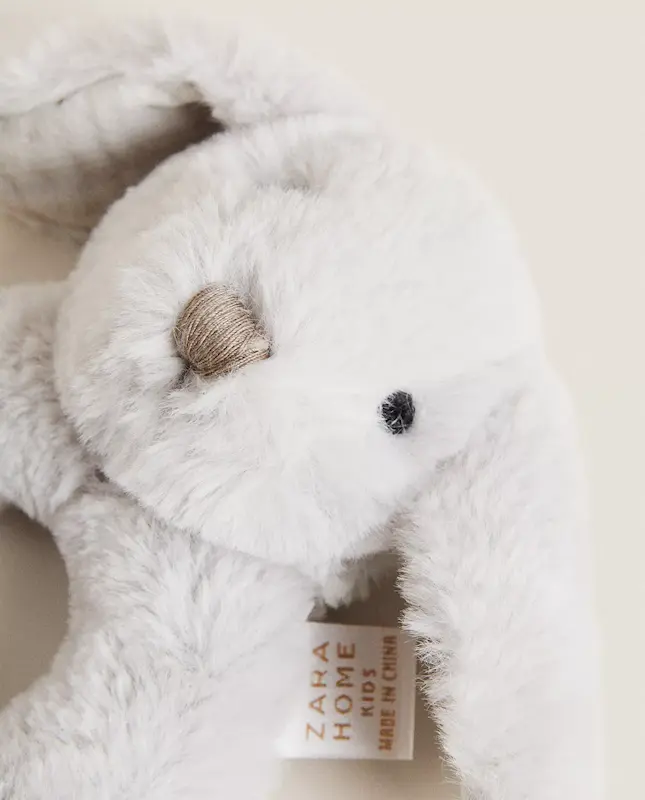 جغجغه حلقه‌ای پولیشی طرح خرگوش زارا هوم (Zara Home Baby Rabbit Soft Toy Rattle)