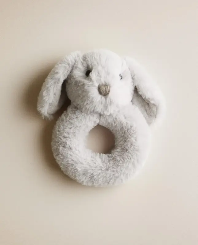 جغجغه حلقه‌ای پولیشی طرح خرگوش زارا هوم (Zara Home Baby Rabbit Soft Toy Rattle)