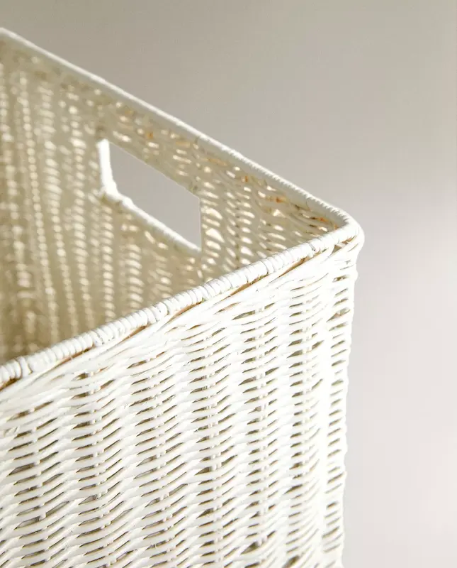 سبد حصیری مربعی زارا هوم (Square Rattan Basket)