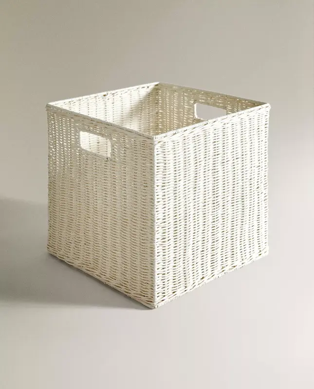 سبد حصیری مربعی زارا هوم (Square Rattan Basket)