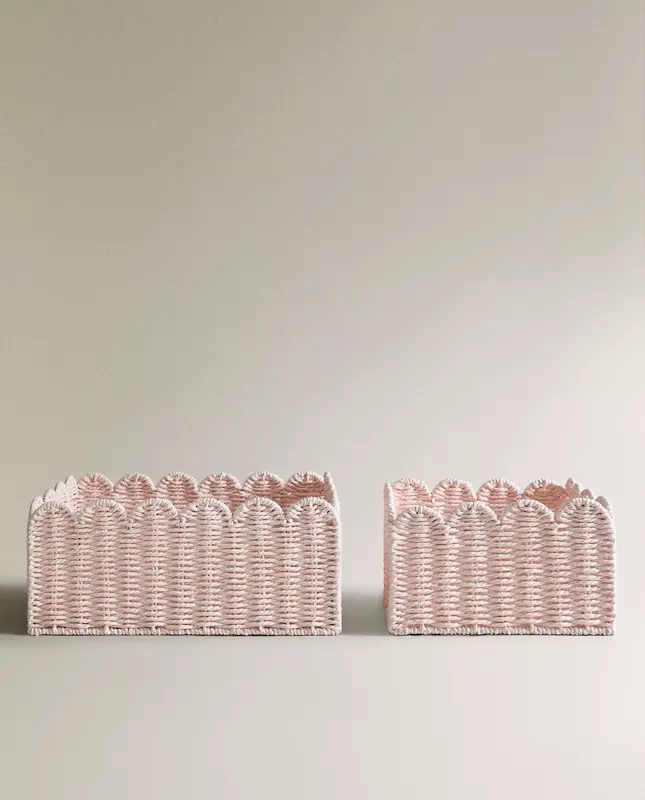 سبد حصیری کنگره‌ای  زارا هوم (Small Wavy Fibre Basket)