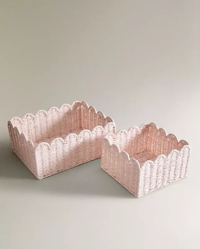 سبد حصیری کنگره‌ای  زارا هوم (Small Wavy Fibre Basket)