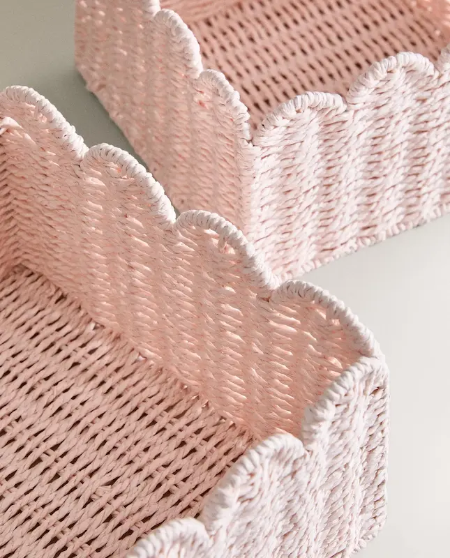 سبد حصیری کنگره‌ای  زارا هوم (Small Wavy Fibre Basket)