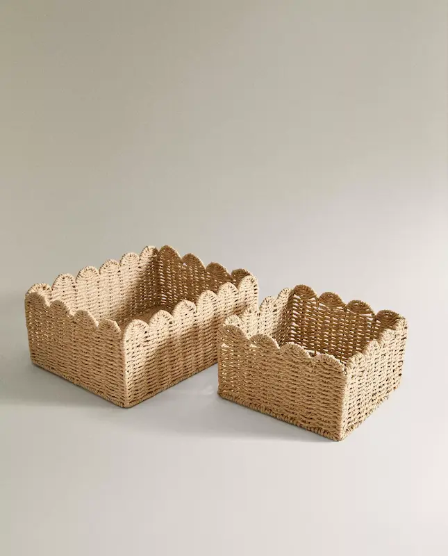 سبد حصیری کنگره‌ای  زارا هوم (Small Wavy Fibre Basket)