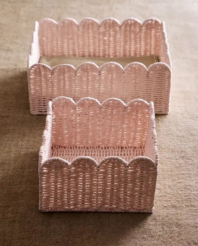 سبد حصیری کنگره‌ای  زارا هوم (Small Wavy Fibre Basket)