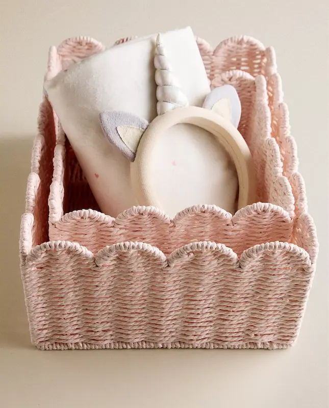 سبد حصیری کنگره‌ای  زارا هوم (Small Wavy Fibre Basket)