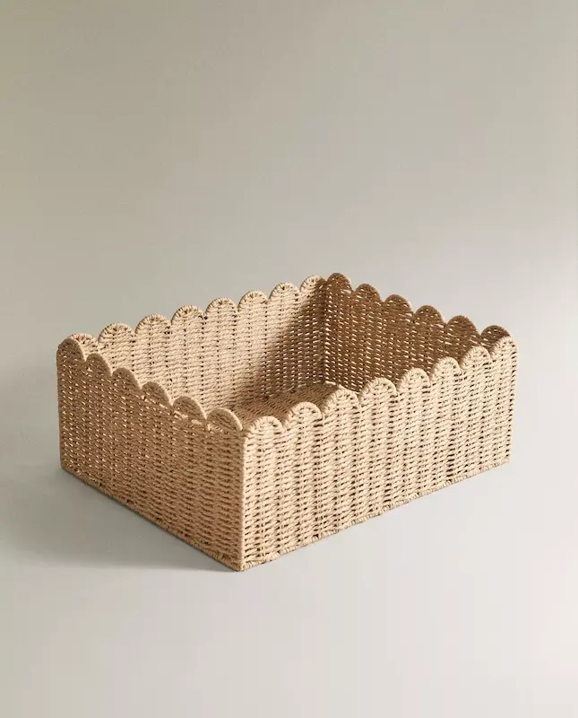 سبد حصیری کنگره‌ای بزرگ زارا هوم (Medium Scalloped Basket)