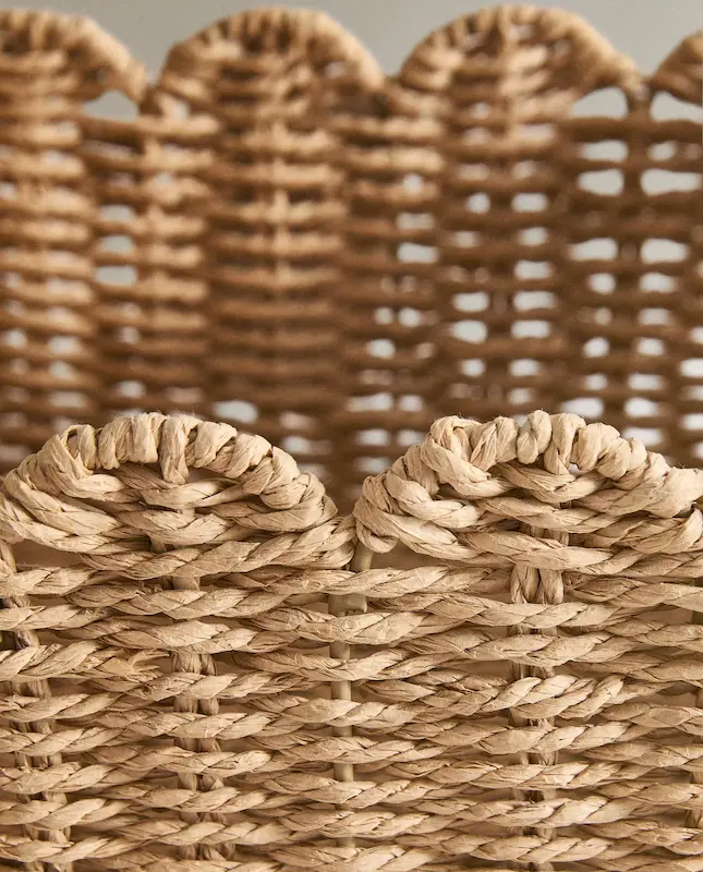 سبد حصیری کنگره‌ای بزرگ زارا هوم (Medium Scalloped Basket)