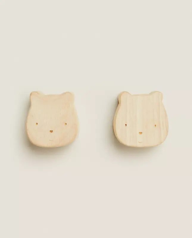 دستگیره کمد چوبی طرح خرس و بالون ۲ عددی زارا هوم (Kids' Bear Door Knobs - Pack of 2)
