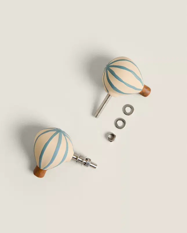 دستگیره کمد چوبی طرح خرس و بالون ۲ عددی زارا هوم (Kids' Bear Door Knobs - Pack of 2)
