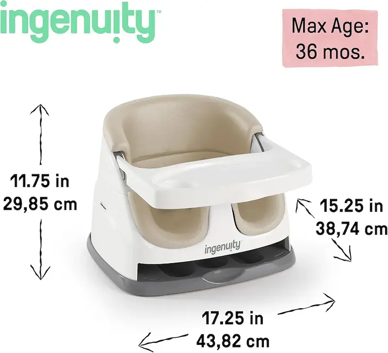 صندلی غذای کمکی و زمینی ۲ کاره اینجنویتی | Ingenuity Baby Base 2-in-1 Booster Feeding & Floor Seat