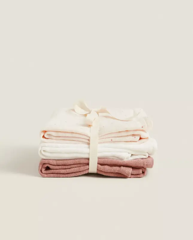 دستمال موسلین چندرنگ ۳ عددی نوزاد زارا هوم (Pack of Multicoloured Baby Muslin Cloths - Pack of 3)