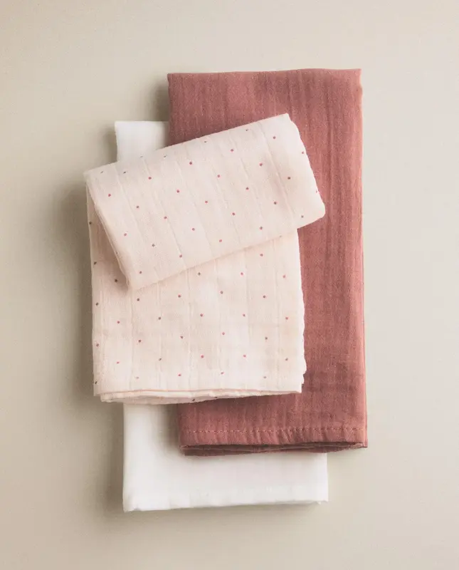 دستمال موسلین چندرنگ ۳ عددی نوزاد زارا هوم (Pack of Multicoloured Baby Muslin Cloths - Pack of 3)