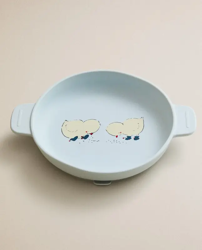 ست غذاخوری سیلیکونی طرح جوجه زارا هوم (Zara Home Kids' Chick Silicone Dinner Set)
