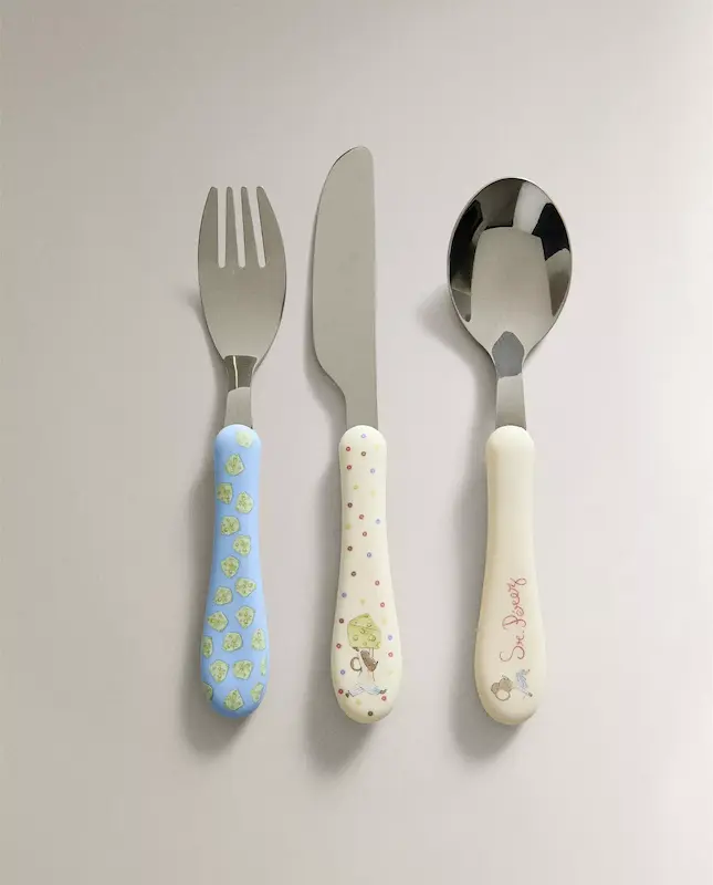 ست قاشق، چنگال و کارد کودک طرح فرشته دندان زارا هوم (Zara Home Kids' Ceramic Tooth Fairy Cutlery Set)