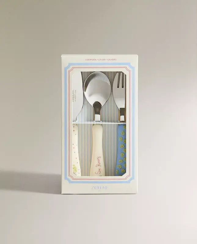 ست قاشق، چنگال و کارد کودک طرح فرشته دندان زارا هوم (Zara Home Kids' Ceramic Tooth Fairy Cutlery Set)