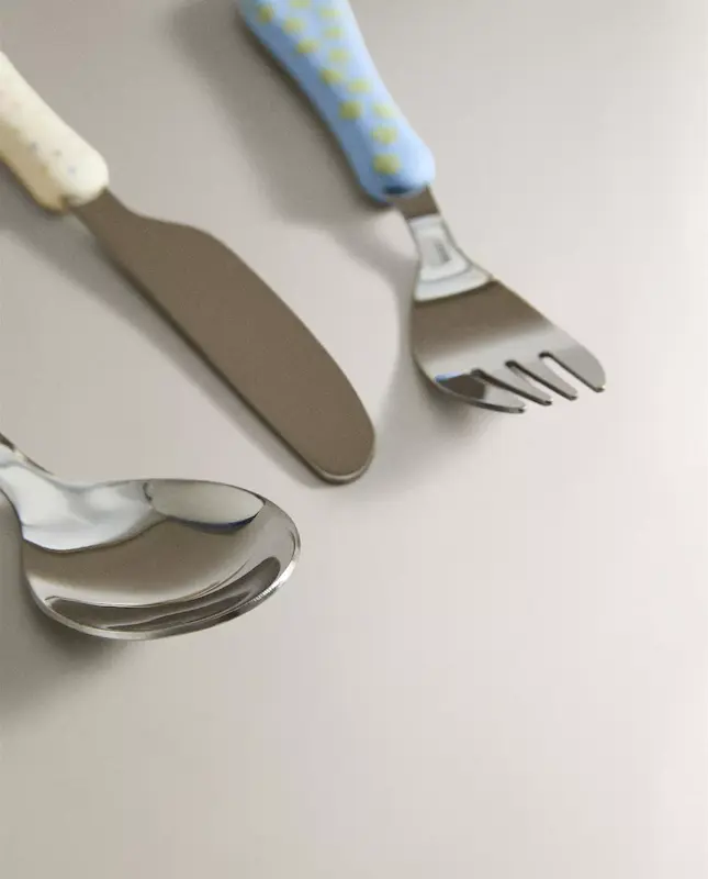ست قاشق، چنگال و کارد کودک طرح فرشته دندان زارا هوم (Zara Home Kids' Ceramic Tooth Fairy Cutlery Set)
