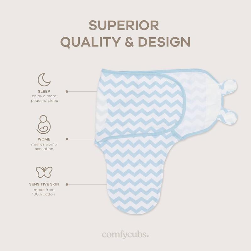 ست قنداق چسبی ۳ عددی کامفی کابس (Comfy Cubs Swaddle Blanket 3-Pack)