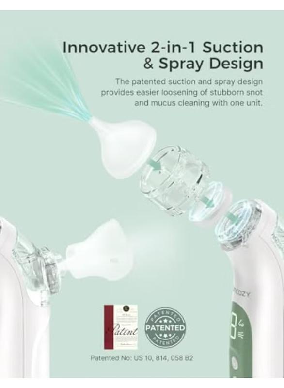 پوار بینی برقی دو در یک مامکوزی با اسپری (Momcozy 2-in-1 Electric Nasal Aspirator)