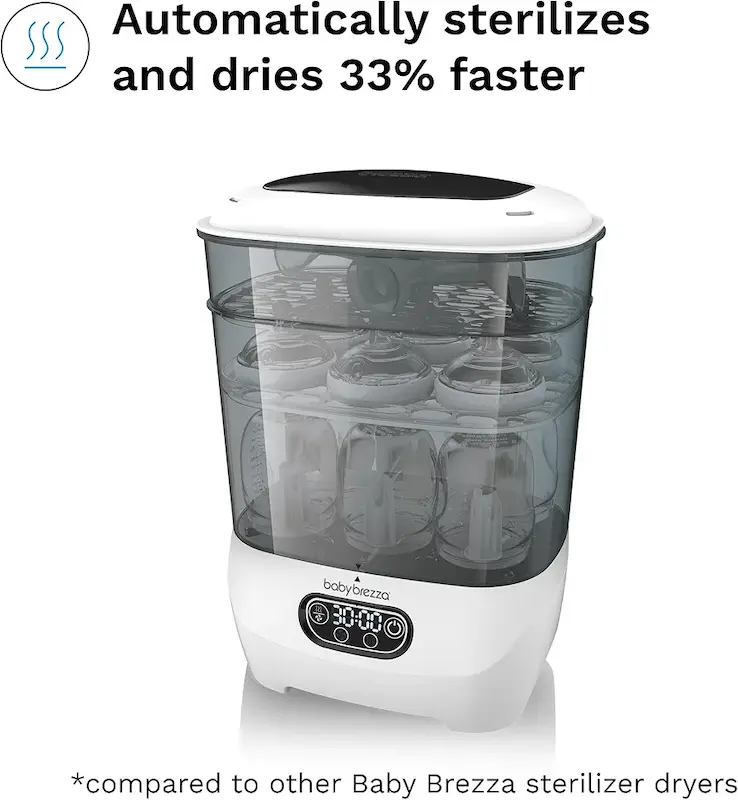 استریلایزر و خشک‌کن برقی پیشرفته شیشه شیر بیبی برزا | Baby Brezza Bottle Sterilizer and Dryer Advanced