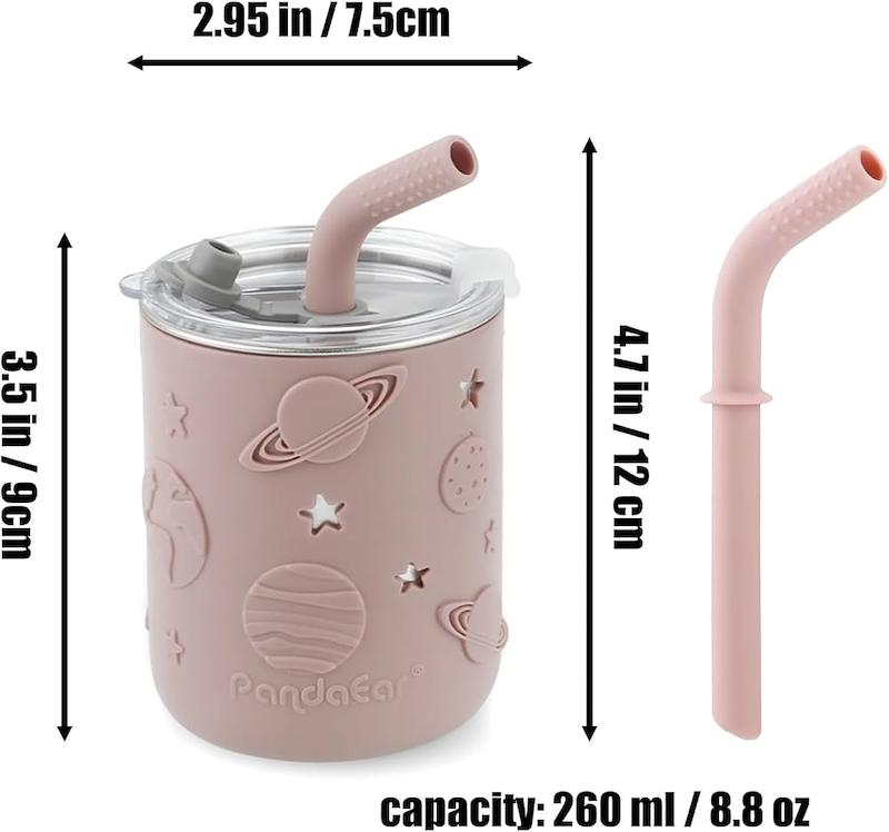 ست ۶ تکه غذاخوری استیل و سیلیکون  (PandaEar 6-in-1 Baby Feeding Set)