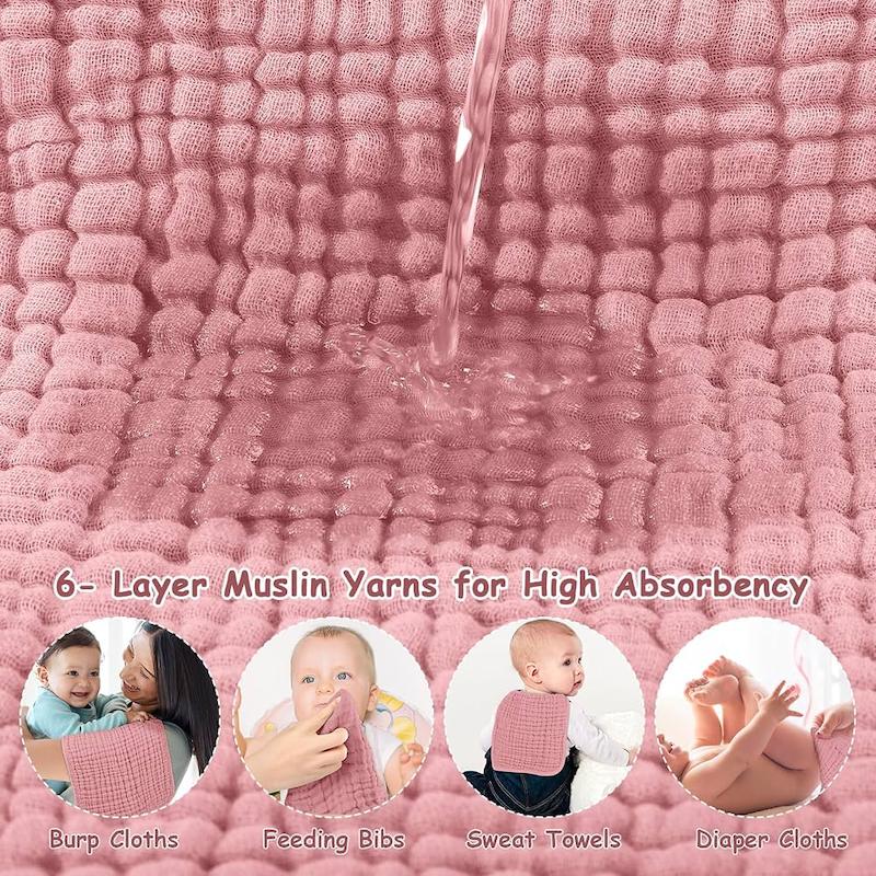 دستمال آروغ‌گیر ۶ لایه تنظیف نوزاد لوکسی (Looxii Muslin Burp Cloths - 6 Pack)