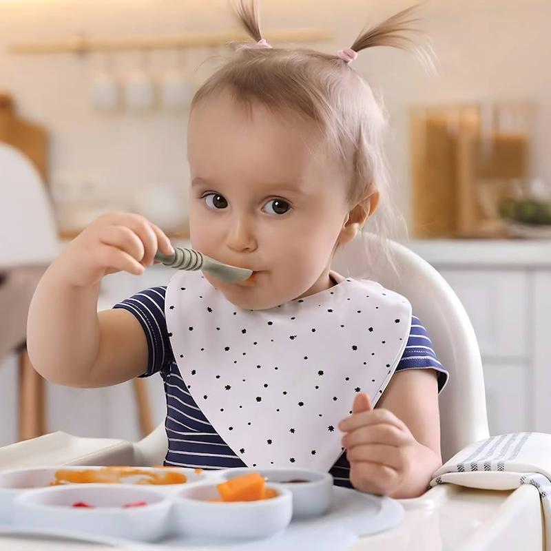 ست ۷ عددی قاشق آموزشی سیلیکونی  (PandaEar 7 Pack Silicone Baby Feeding Spoon)