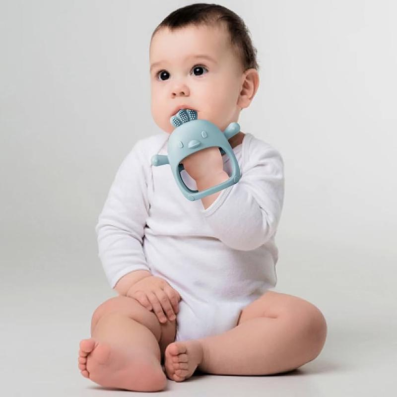 ست ۲ عددی دندان‌گیر و دستکش دست کودک  (PandaEar 2 Pack Silicone Baby Teething Toys)